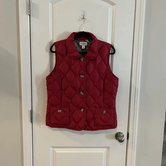 Talbots Women’s Puffer Vest Large Down Filled - Picture 1 of 5